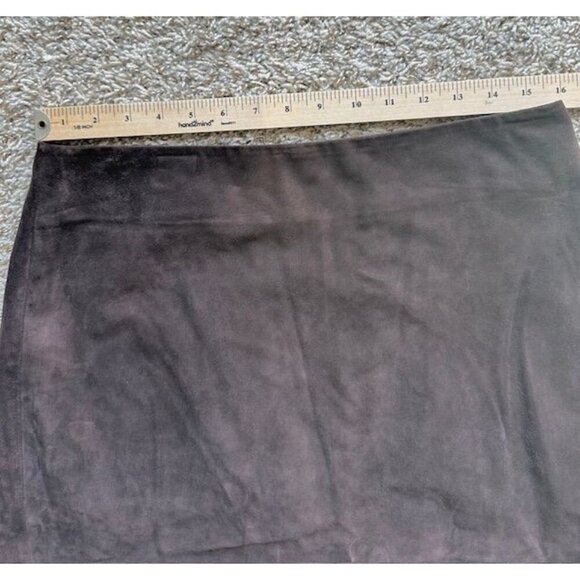 Gap Women Brown Genuine Leather Dark Academia -Western Pencil Skirt Zip Size 10 - Picture 7 of 8
